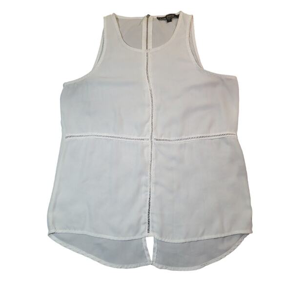 Lovestitch Boho Cut-Out White Blouse Sleeveless Medium – Festival Ready Top - Picture 1 of 8